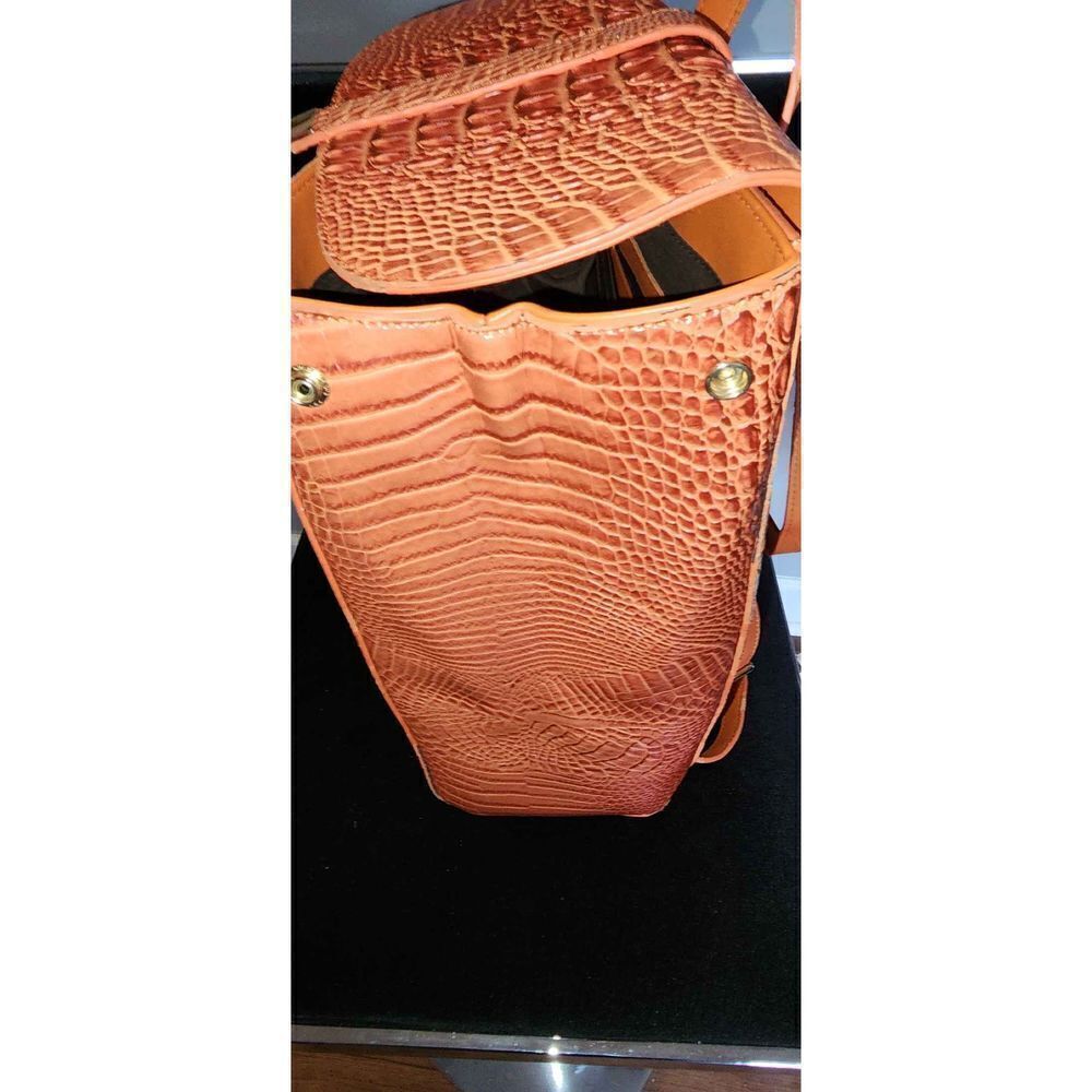 Orange Mock Croc Backpack - Picture 7 of 8